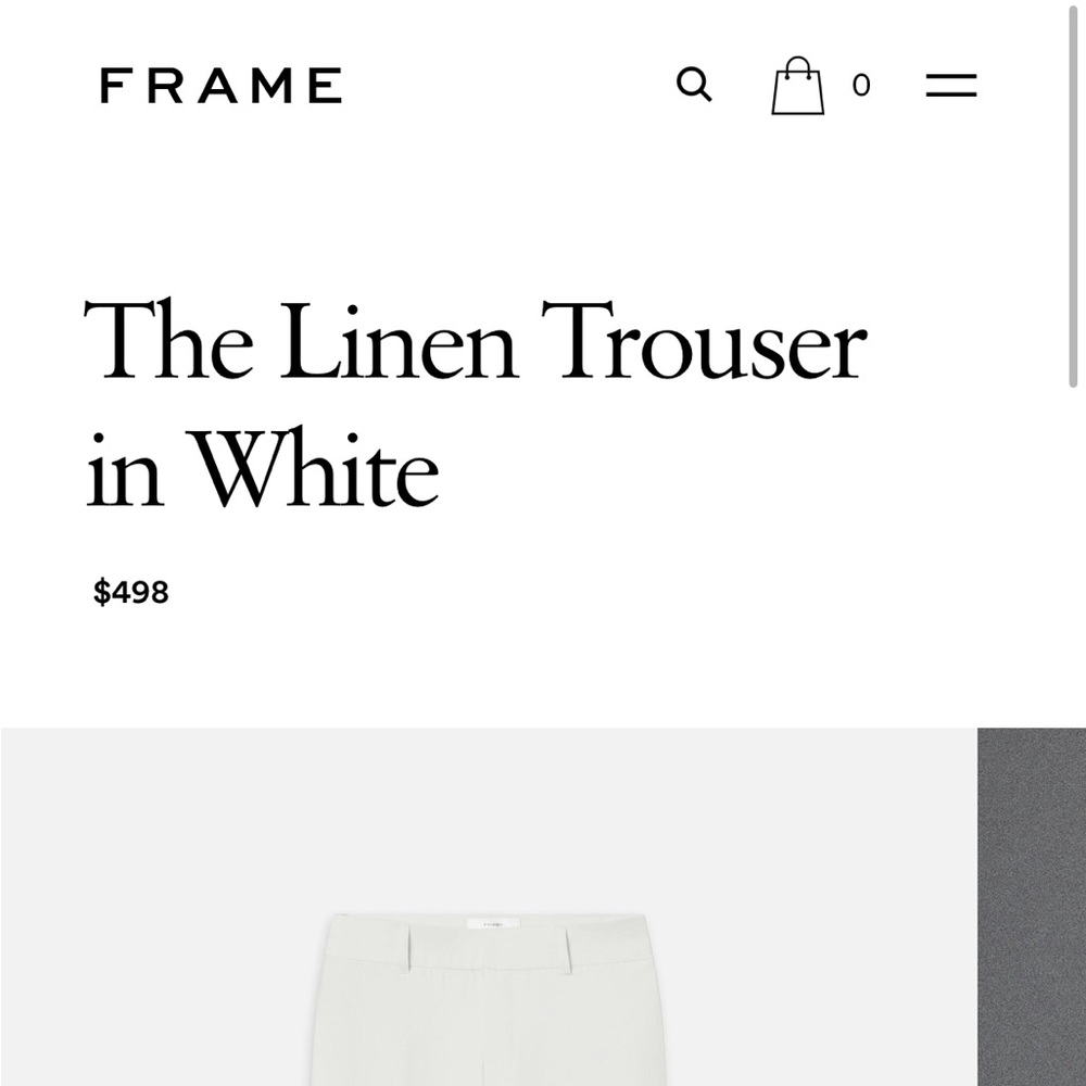 Frame Denim women’s linen pant in white